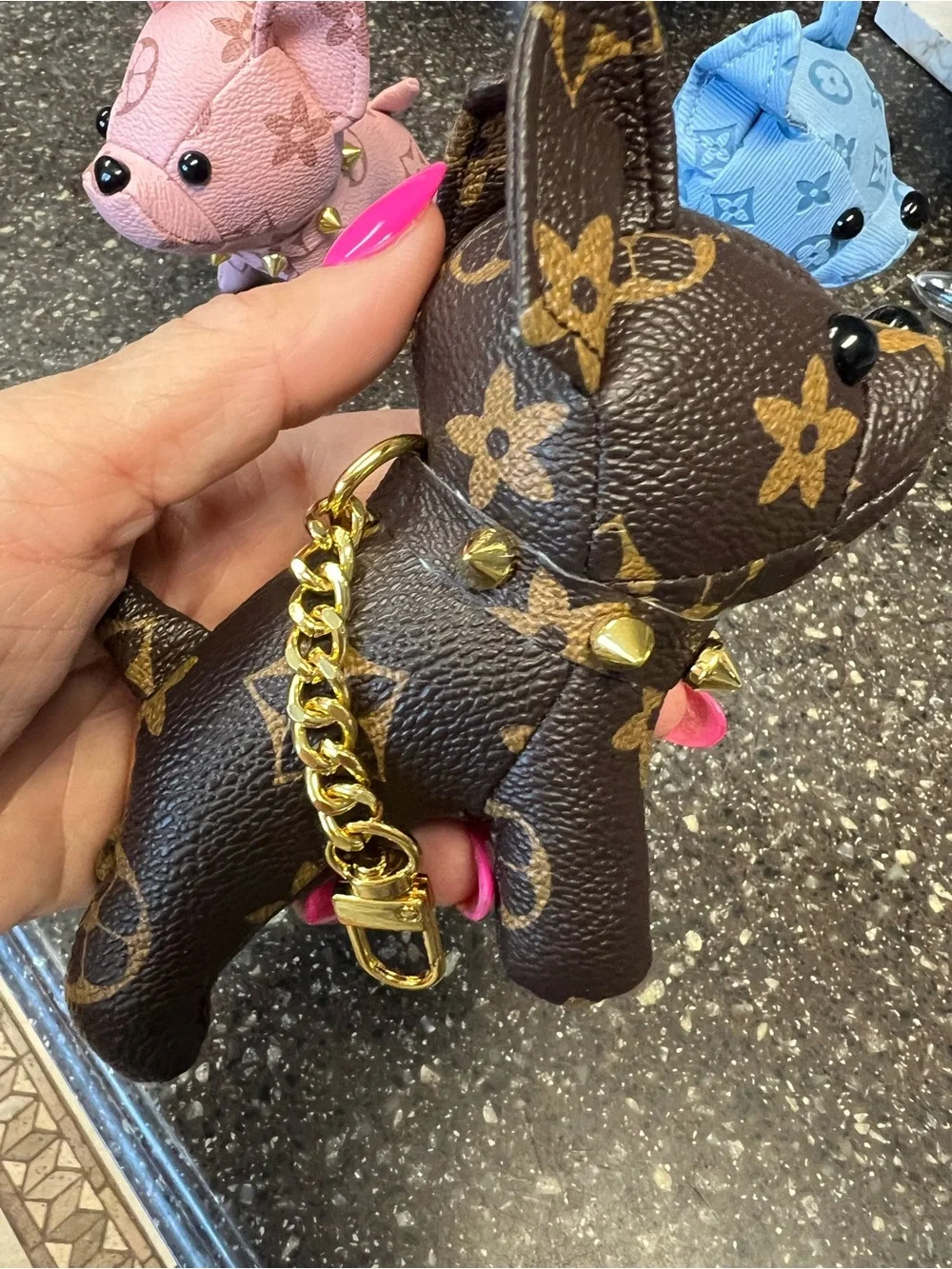 Designer-Style Frenchie Dog Bag Charm Keychain 🐶